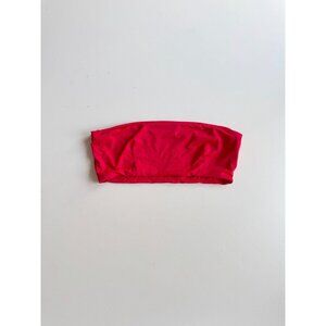 437 FOUR THREE SEVEN Aubrey Red Bandeau Bikini Top, Size M